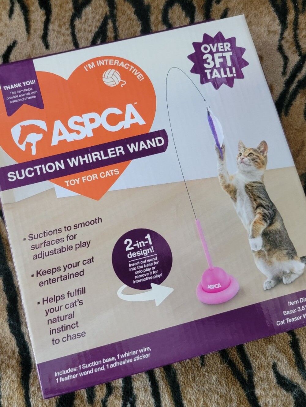 ASPCA Suction Whirler Wand Cat Toy - Pink/White New Ea.